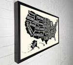 States Of America 5 Framed Canvas