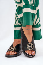 Step In Style Eco-Leather Flat Sandals with Adjustable Buckle