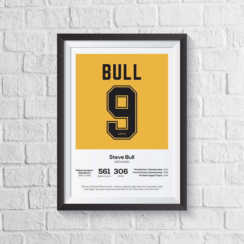 Steve Bull Wolves Legend Stats Print A0 - 841mm x 1189mm