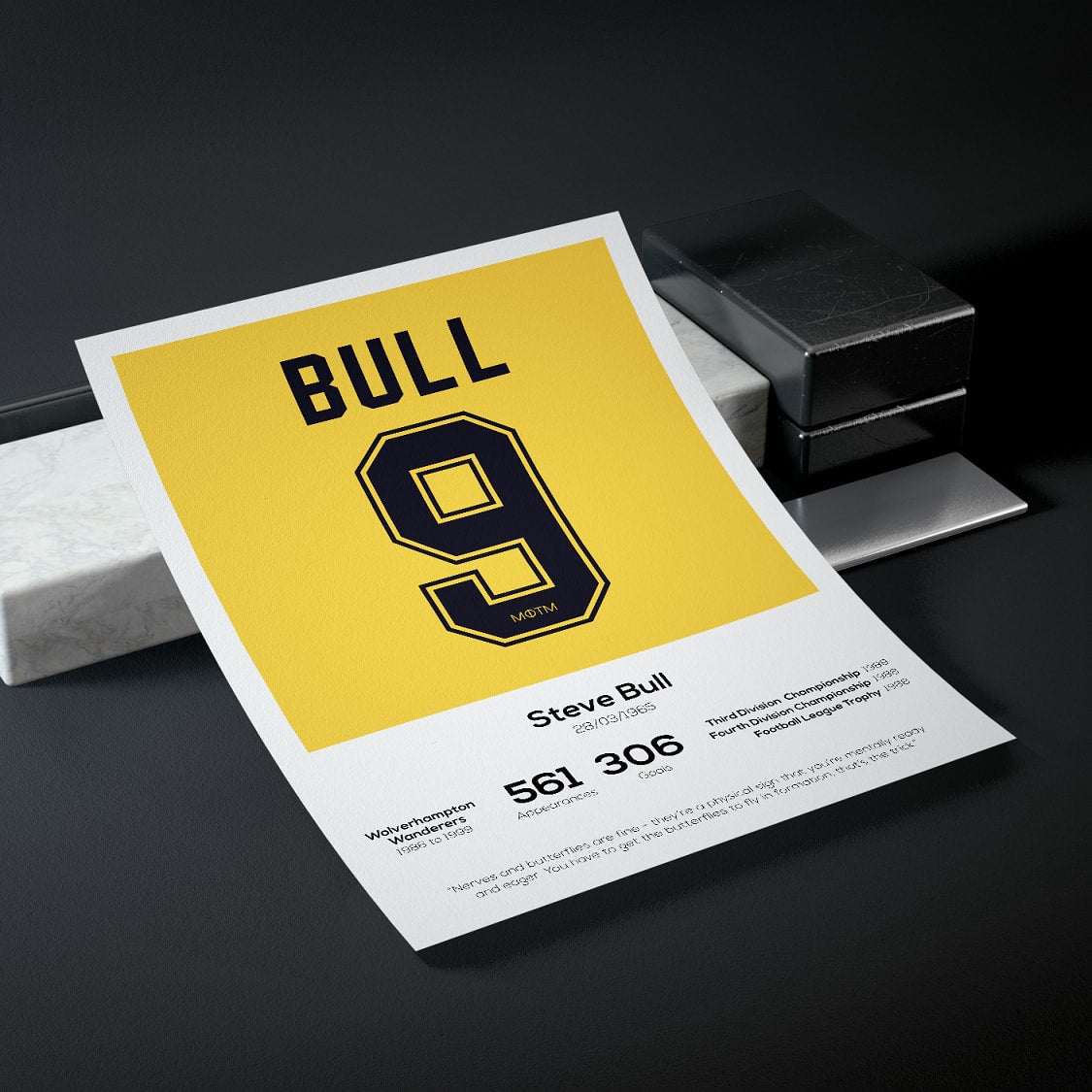 Steve Bull Wolves Legend Stats Print
