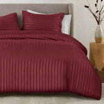 Stripe Duvet Cover Set Burgundy