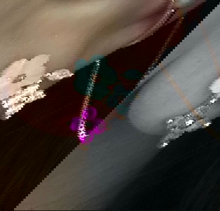 Studs with Spring flowers NO 13 White and pink Rose Gold Plated Silver