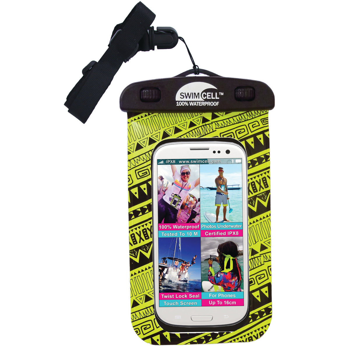 SwimCell Waterproof Phone Case - Standard Neon Yellow