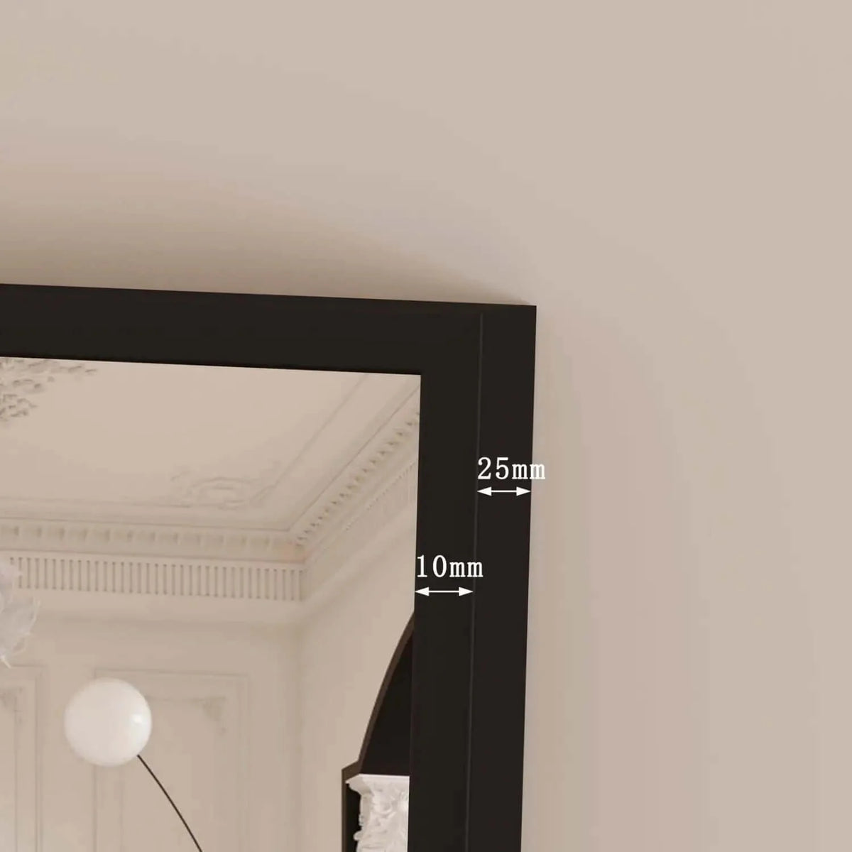 Takara - Full Length Black Metal Rectangle Mirror - 150cm x 60cm