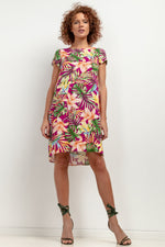 Tessita Patterned Viscose Knee-Length Day Dress