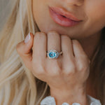 Dainty London Oval-cut Sky Blue Topaz gemstone Ring - Avery