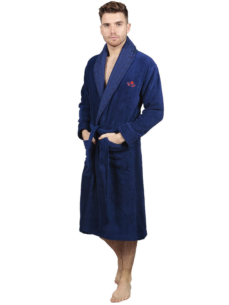 The Cotton Signature Bathrobe - Blue
