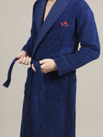 The Cotton Signature Bathrobe - Blue