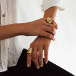Dainty London Gold Statement Saddle Ring - Hemera