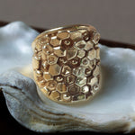 Dainty London Gold Statement Saddle Ring - Hemera