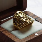 Dainty London Gold Statement Saddle Ring - Hemera