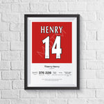 Thierry Henry Legend Stats Print A0 - 841mm x 1189mm