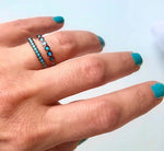 Thin Paveset Rings turquoise