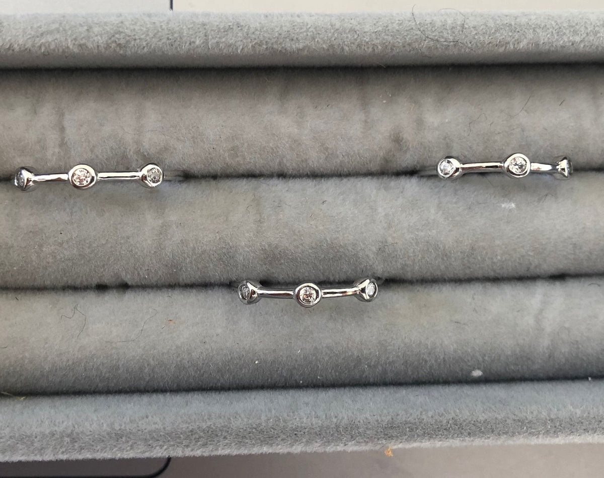 Thin Rings with clear zircon stones - Sparkle Collection