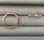 Thin Rings with clear zircon stones - Sparkle Collection O Rose gold plated Silver no2