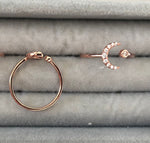 Thin Rings with clear zircon stones - Sparkle Collection Adjustable Rose Gold Plated Silver No6