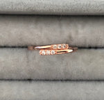 Thin Rings with clear zircon stones - Sparkle Collection N Rose gold plated silver No4