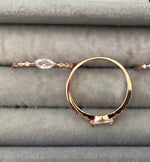 Thin Rings with clear zircon stones - Sparkle Collection Rose Gold Plated Silver No7