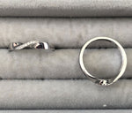 Thin Rings with clear zircon stones - Sparkle Collection O Silver No1