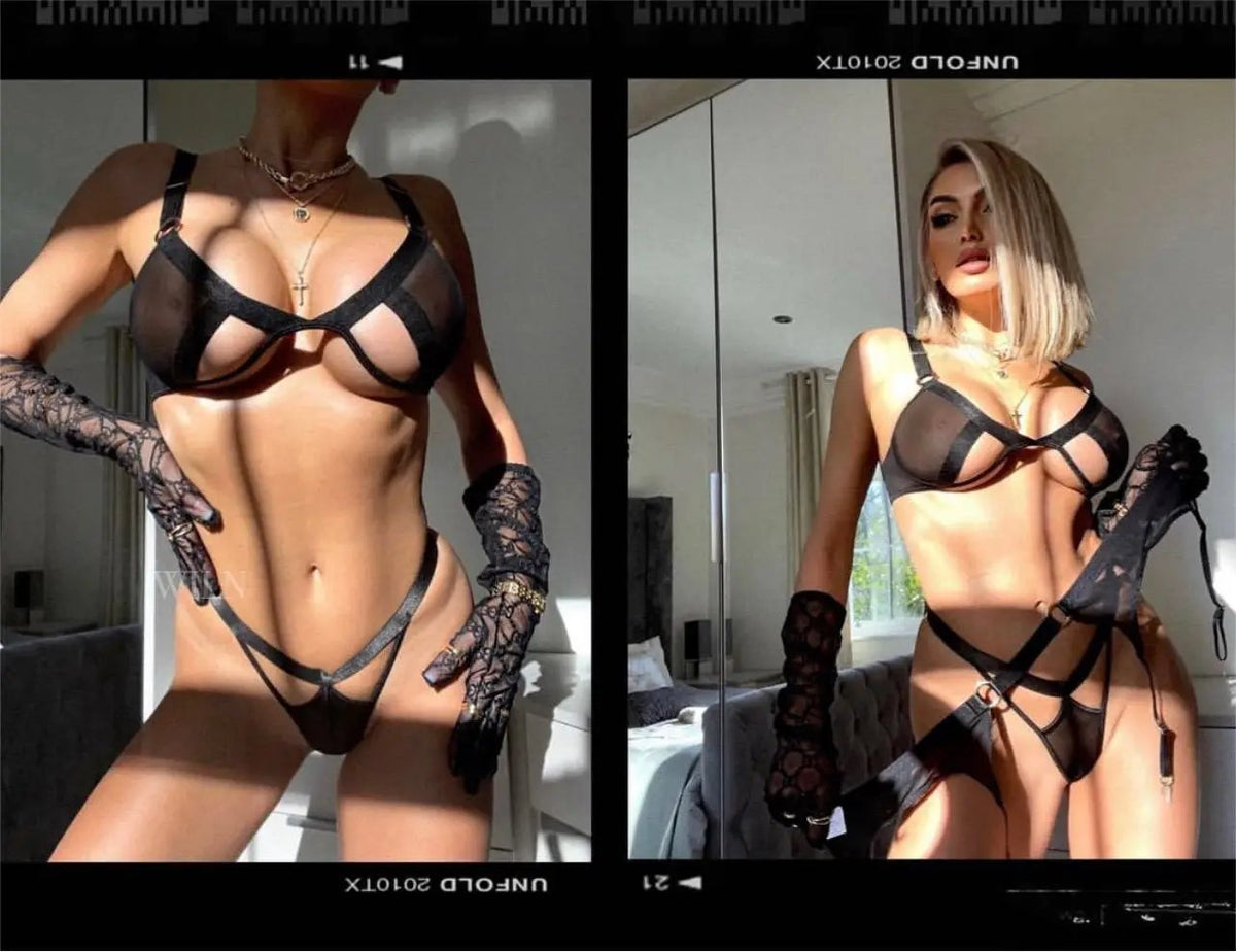 THIRST Cut Out 3 Piece Lingerie Set