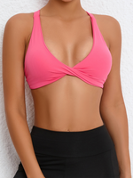 Tight-fitting quick-drying sports yoga bra for outdoor running cross-back fitness underwear Rose