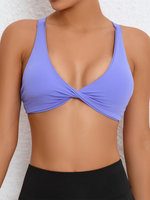 Tight-fitting quick-drying sports yoga bra for outdoor running cross-back fitness underwear Purple