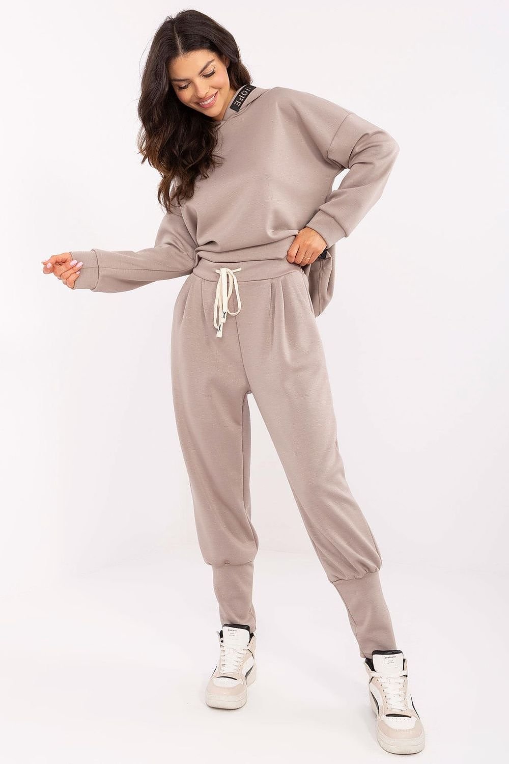 Tracksuit trousers Italy Moda beige one-size-fits-all