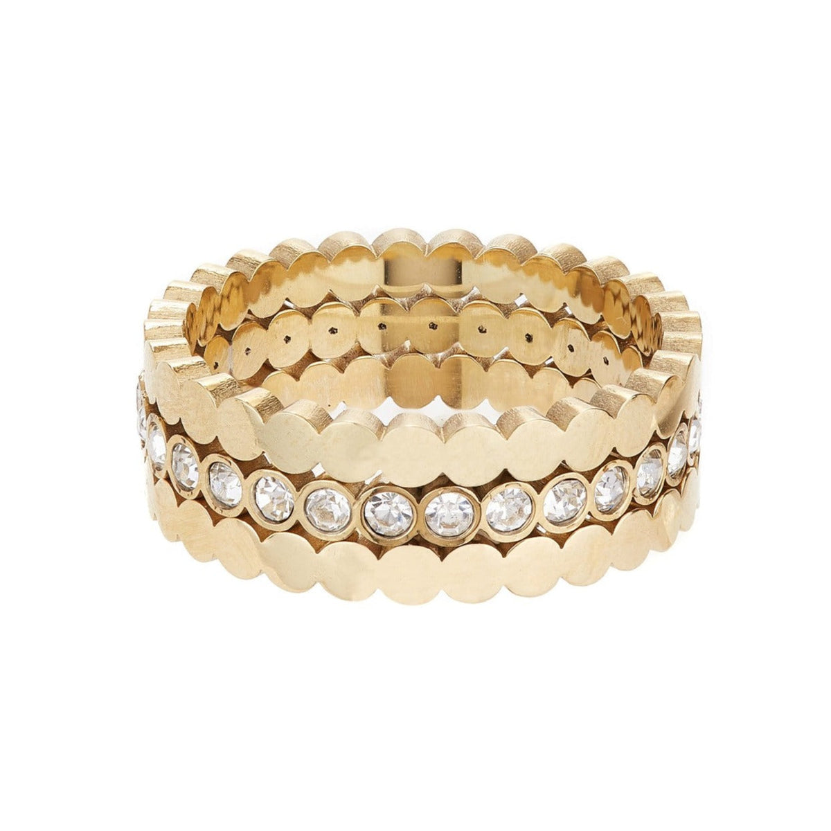 Triple Stacking Gold Ring Set