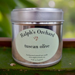 Ralph's Orchard Tuscan Olive Handpoured Candle Silver Tin