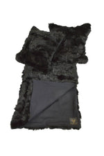 Tuscan Shearling Cushion Square 45cm Black & Black Cord