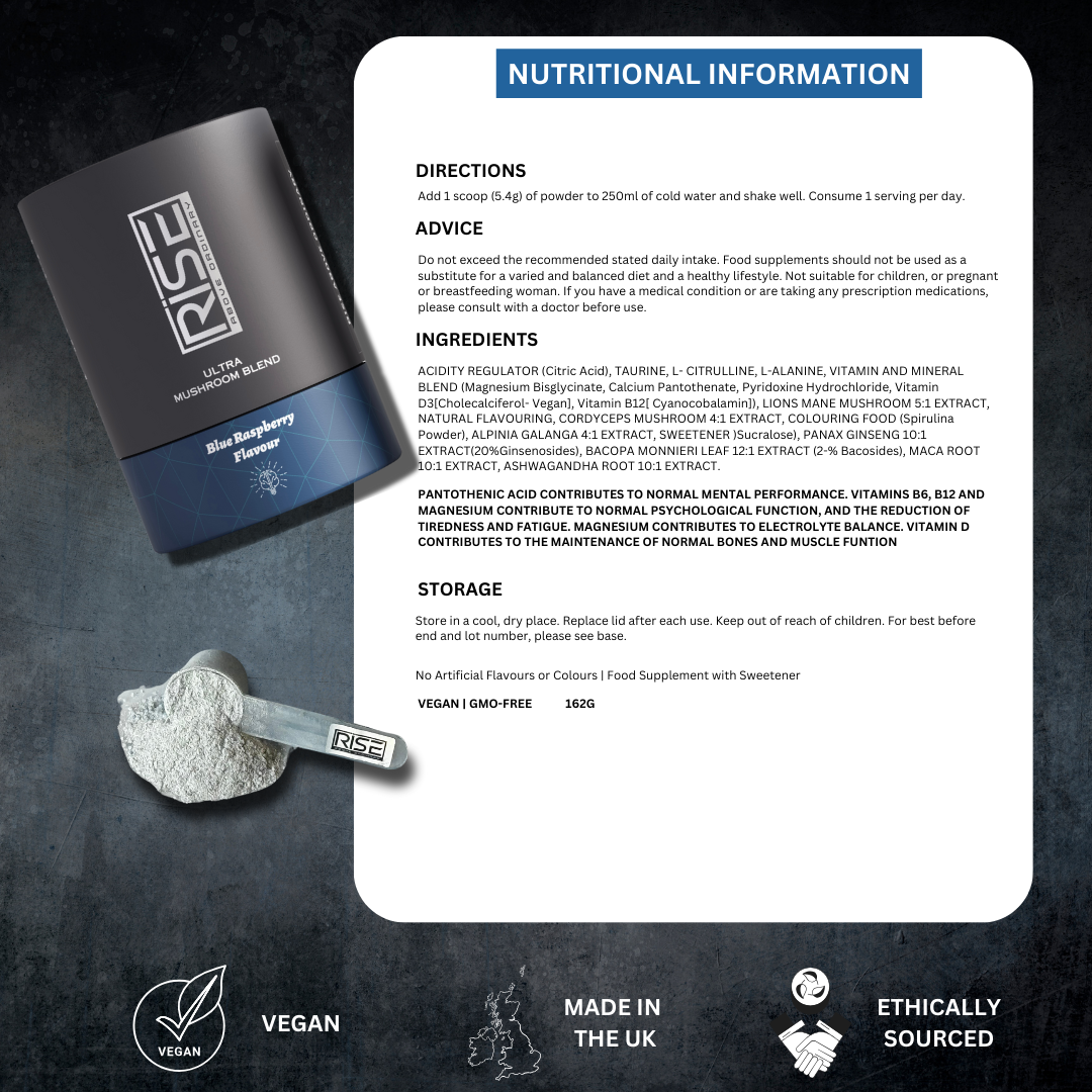 Ultra Mushroom Blend Blue Raspberry Flavour