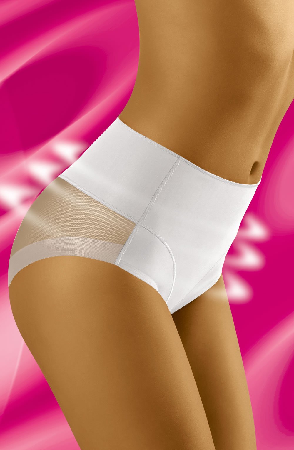 Wolbar Uniqa High Waist Shaping and Lift Mesh Briefs White