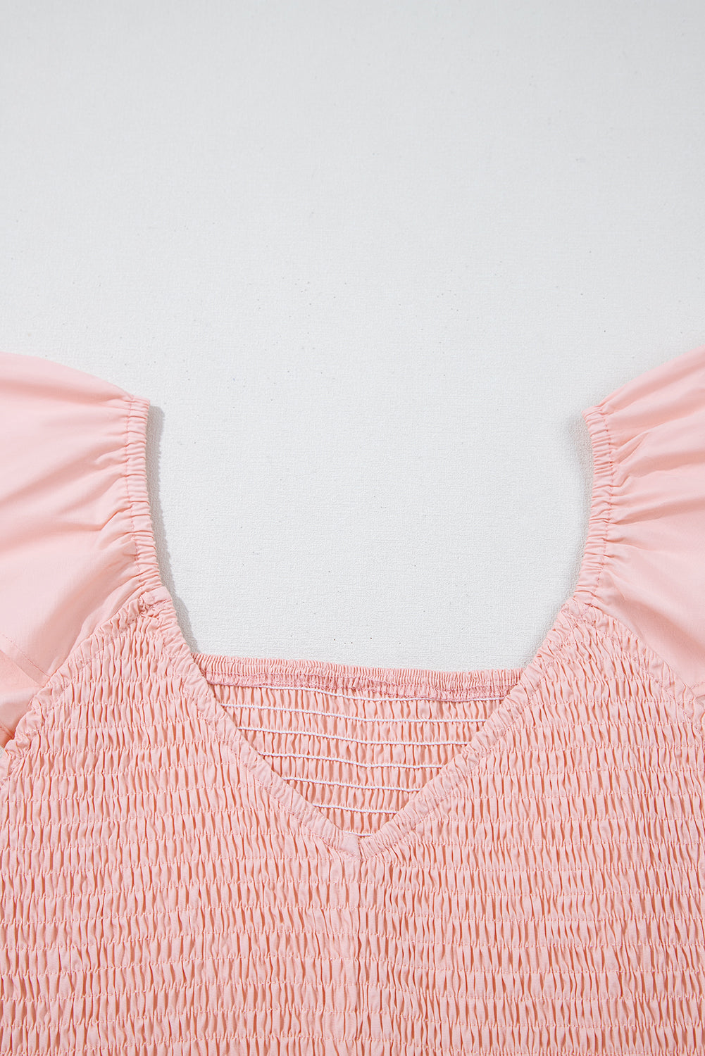 V Neck Flutter Sleeve Smocked Bodice High Waist Ruffle Maxi Dress