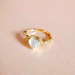 Valentina Vintage Inspired Heart Gemstone Ring