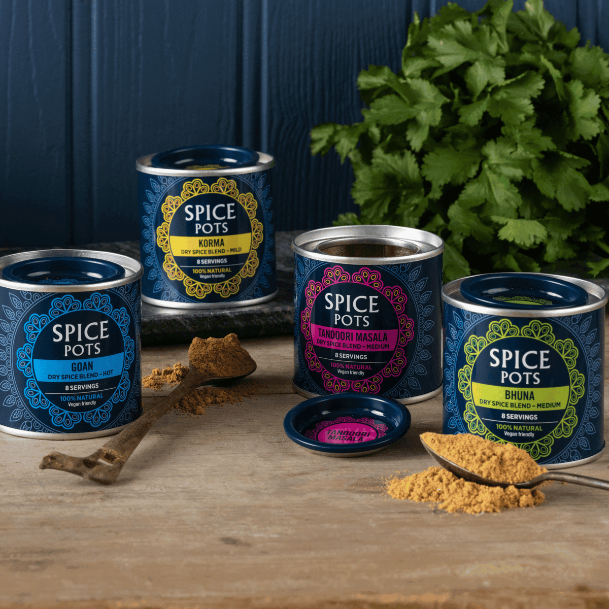 Spice Pots Vegan Curry Kit - 4 Spice Blends and 8 Easy Vegan Curry Recipes