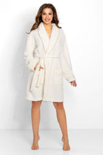 Warm Fluffy Light Ecru Bathrobe | Momenti Per Me