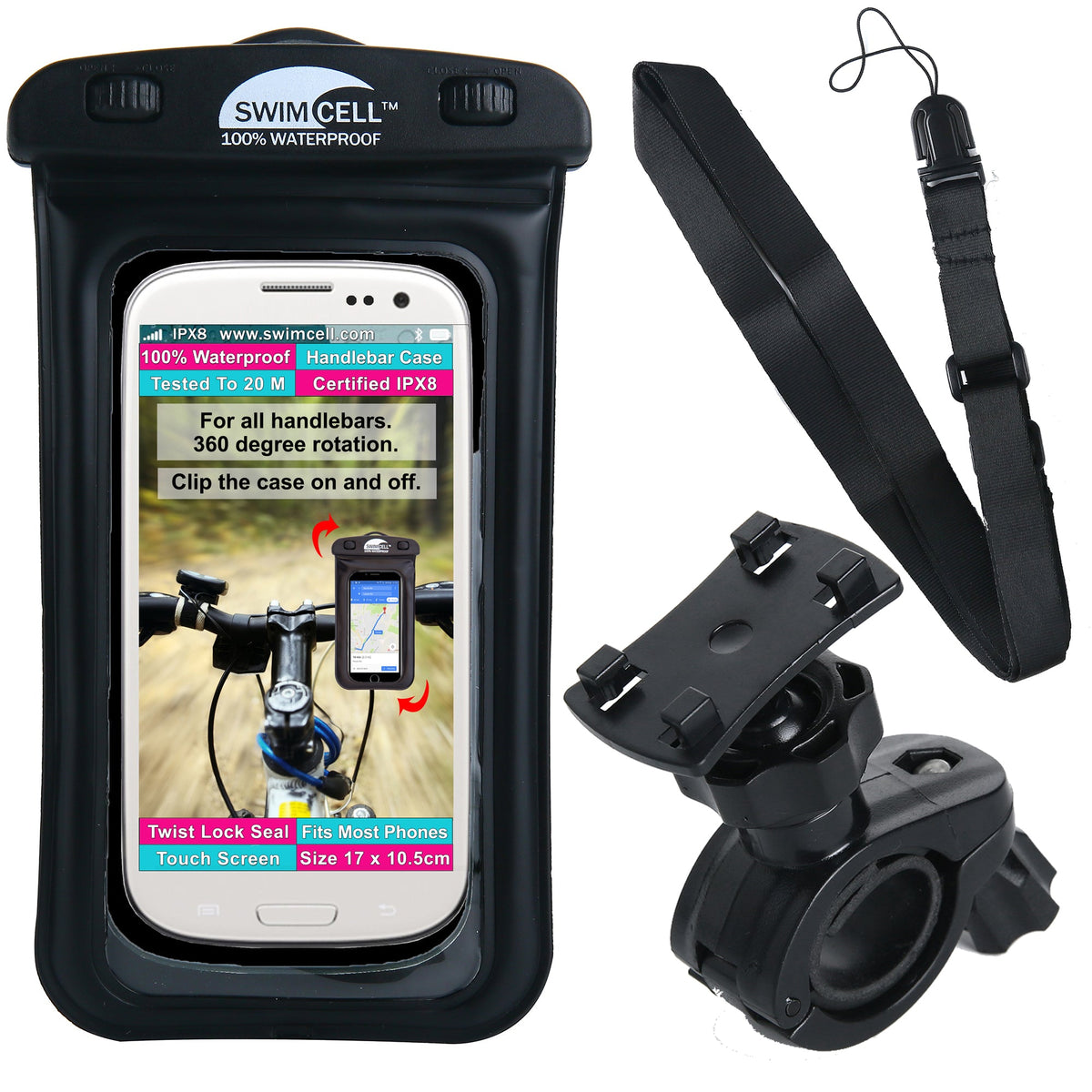 Waterproof Phone Holder Bike Case Handlebar Mount
