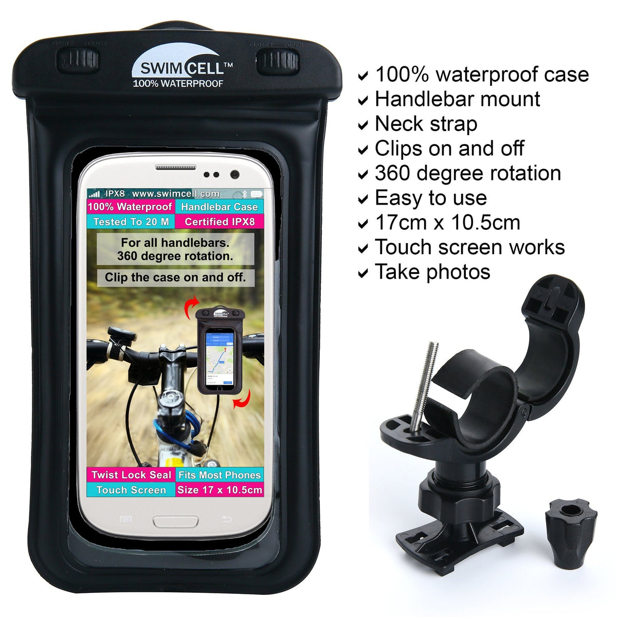 Waterproof Phone Holder Bike Case Handlebar Mount
