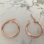 Wavy Hoops Rose Gold Plated Silver
