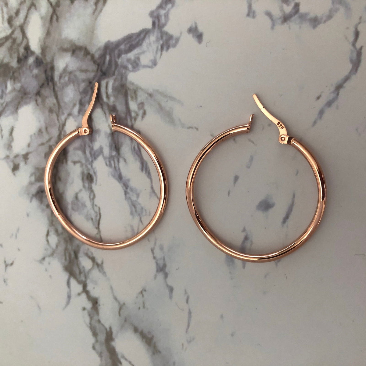Wavy Hoops Rose Gold Plated Silver