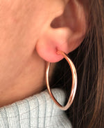 Wavy Hoops Rose Gold Plated Silver