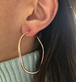 Wavy Hoops Rose Gold Plated Silver 4.5 cm thin
