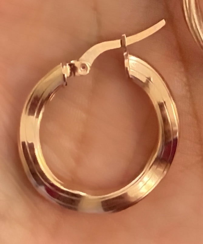 Wavy Hoops Rose Gold Plated Silver