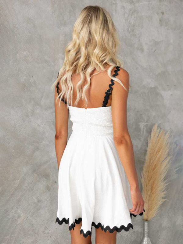 Wavy Strap Short Summer Dress