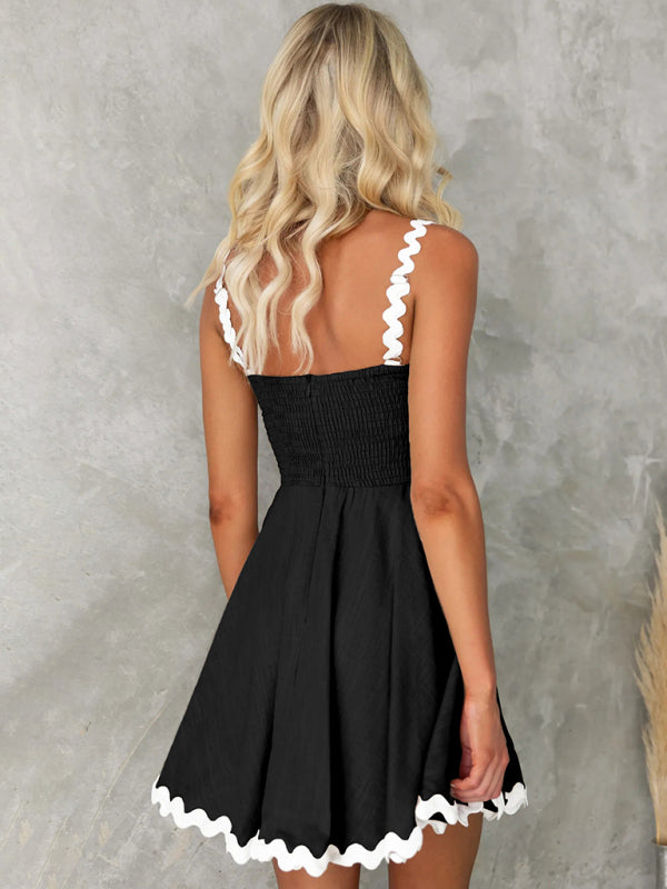 Wavy Strap Short Summer Dress