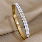 White Enamel Arrow Bracelet - Gold or Silver Gold