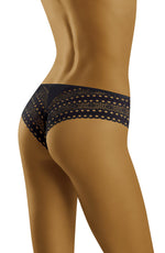 Wolbar Eco-Fo Cotton Lace Thong Black