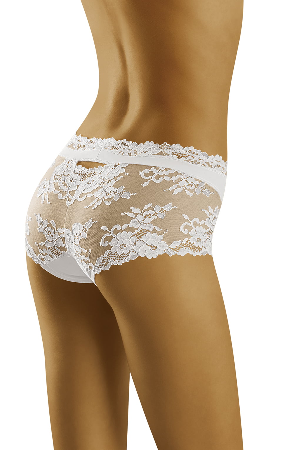 Wolbar Luxa Floral Lace High Briefs White