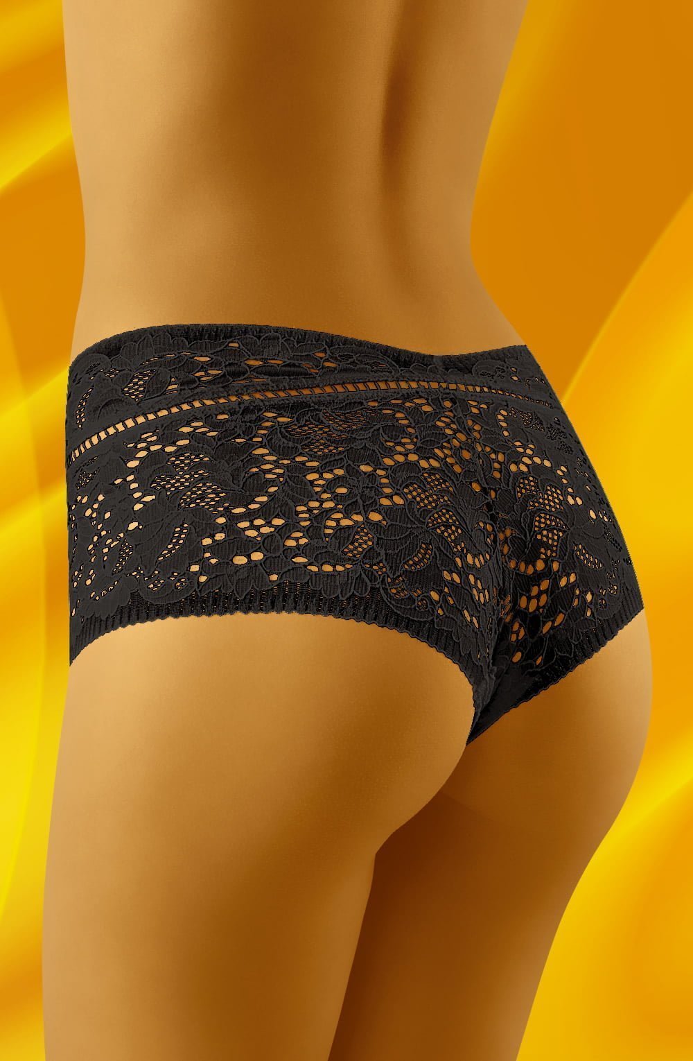 Wolbar Sari Short Style Lace Briefs Black