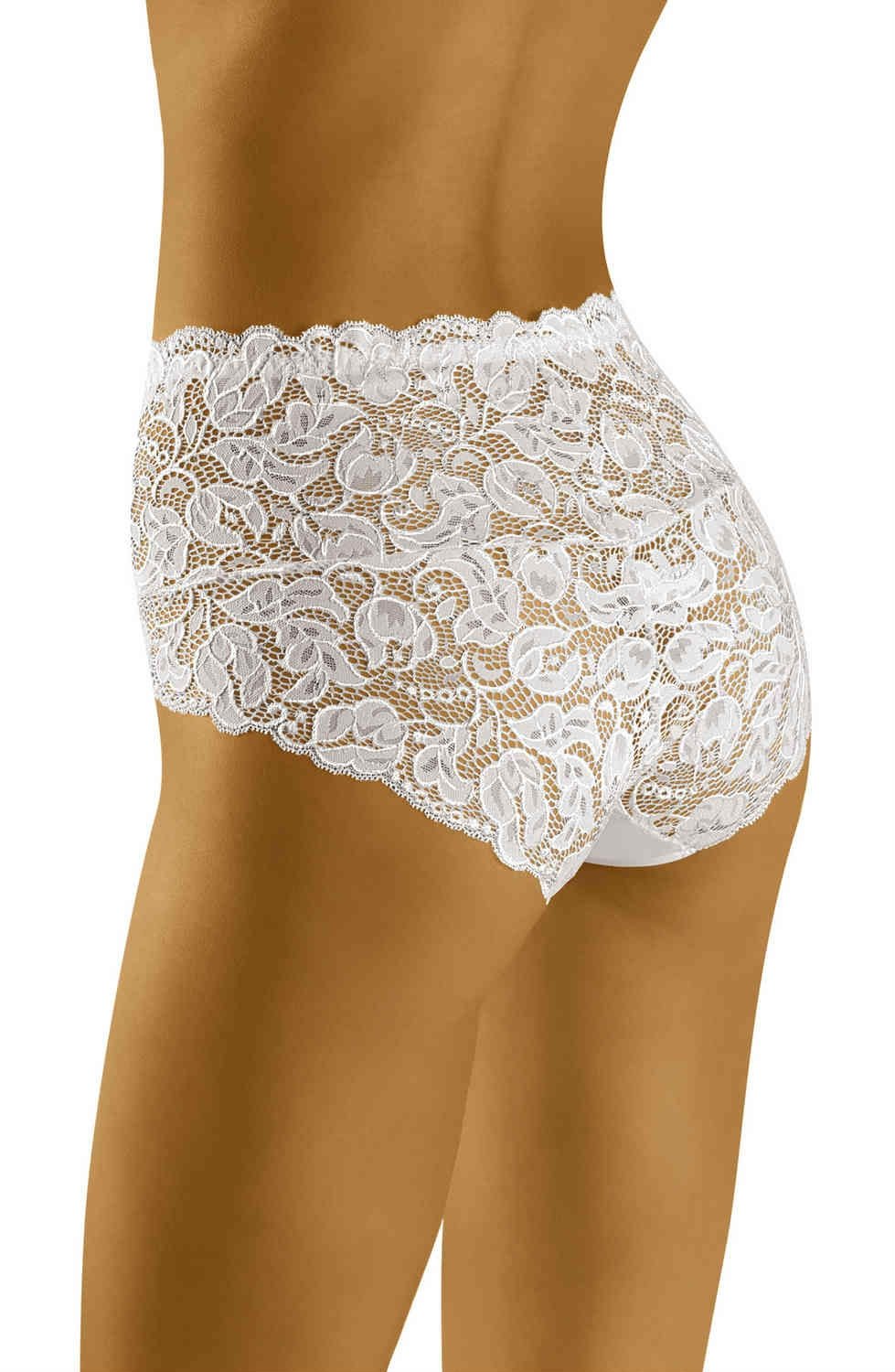 Wolbar Teri Cotton Floral Lace Scalloped Edge White